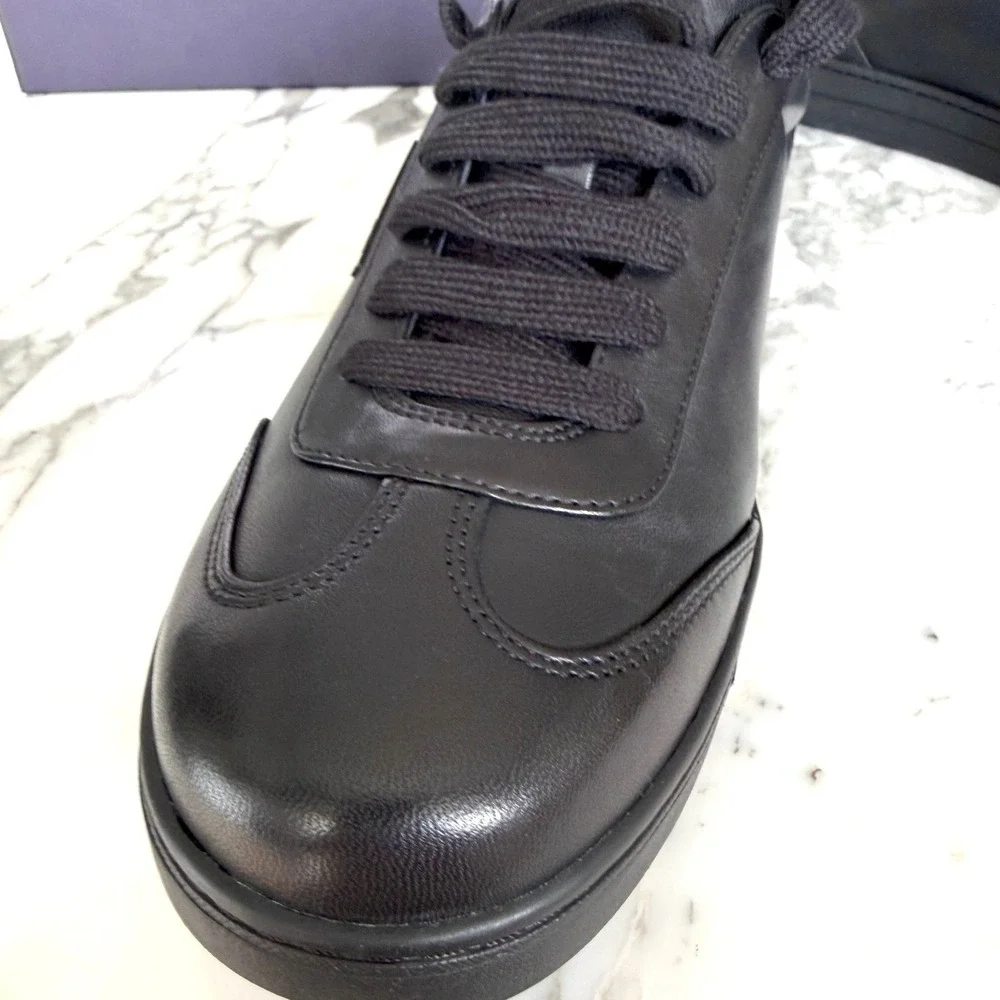 PRADA 2EG480 Black Leather Sneakers Shoes  - NEW - US 12 UK 11 - Picture 10 of 14